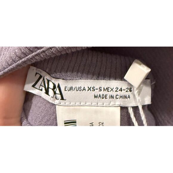 ZARA Open Back Long Sleeve Purple Bodysuit - Picture 2 of 3